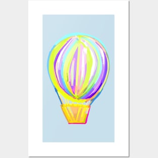 Neon hot air ballon Posters and Art